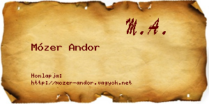 Mózer Andor névjegykártya