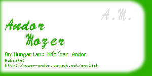 andor mozer business card